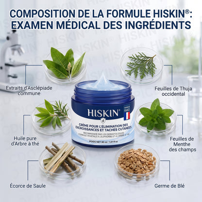 HISKIN® Crème Rénovatrice Ciblée 10-en-1 (Acrochordons & Taches) – Formule Botanique Sans Douleur ni Cicatrice, 7 Jours