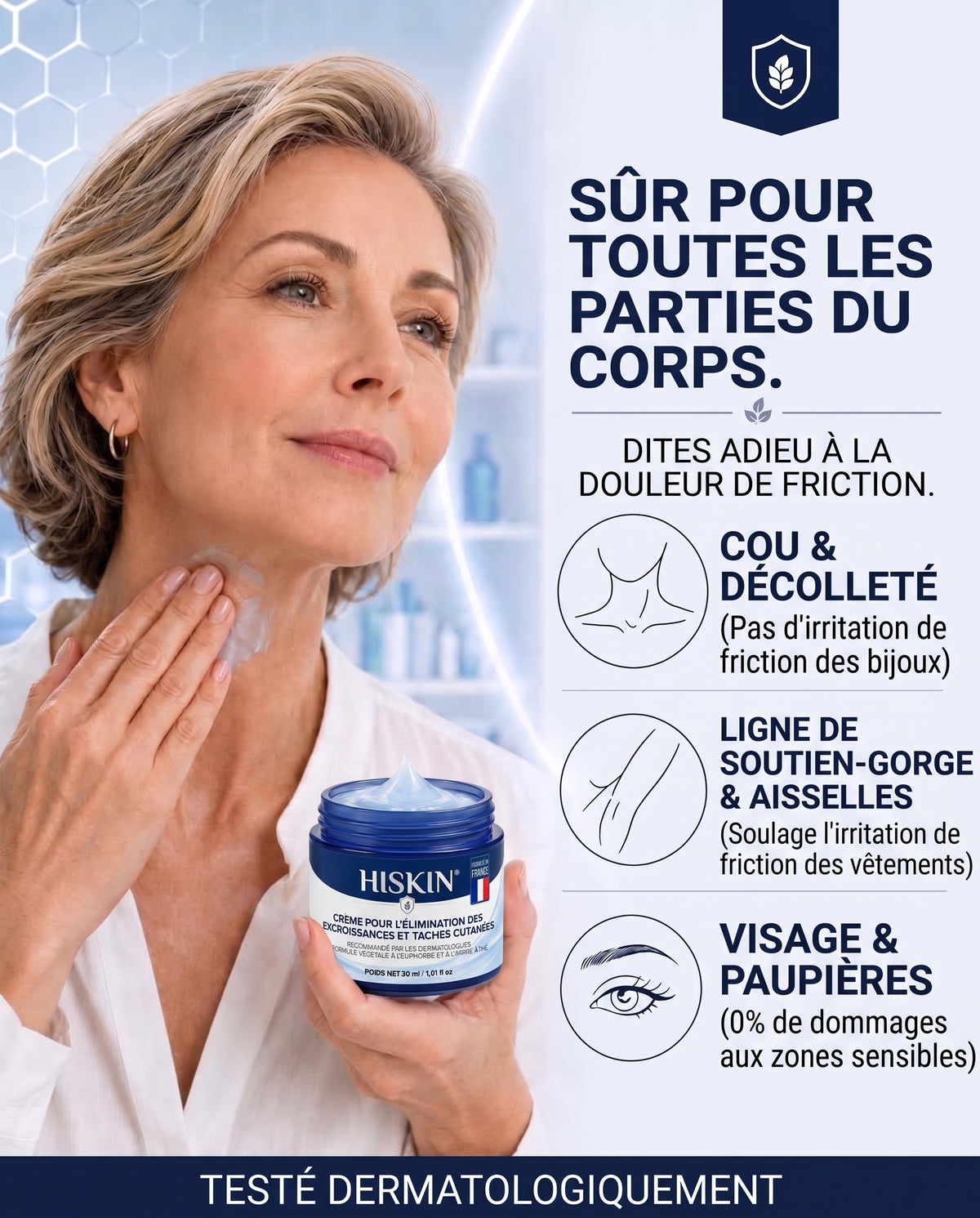 HISKIN® Crème Rénovatrice Ciblée 10-en-1 (Acrochordons & Taches) – Formule Botanique Sans Douleur ni Cicatrice, 7 Jours