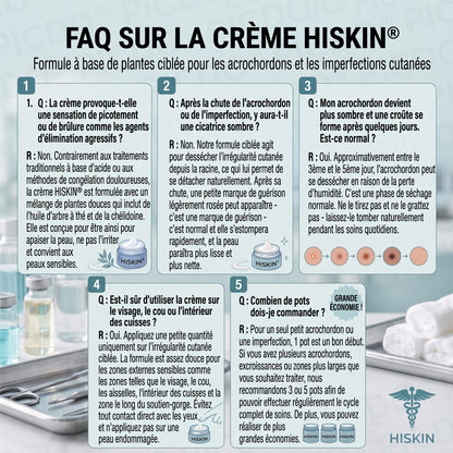 HISKIN® Crème Rénovatrice Ciblée 10-en-1 (Acrochordons & Taches) – Formule Botanique Sans Douleur ni Cicatrice, 7 Jours
